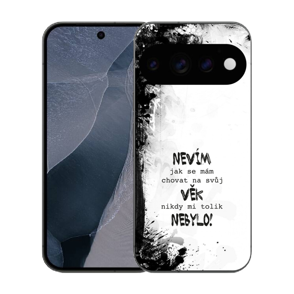 mmCase gél tok a Google Pixel 11 Pro-hoz – vicces felirat, 14, fehér háttér