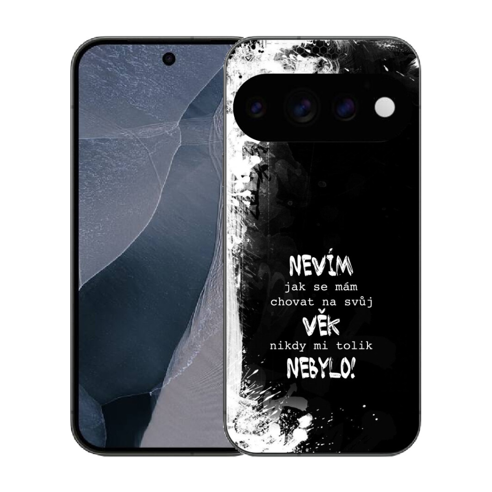 mmCase géltok a Google Pixel 11 Pro-hoz – vicces felirat, 14, fekete háttér
