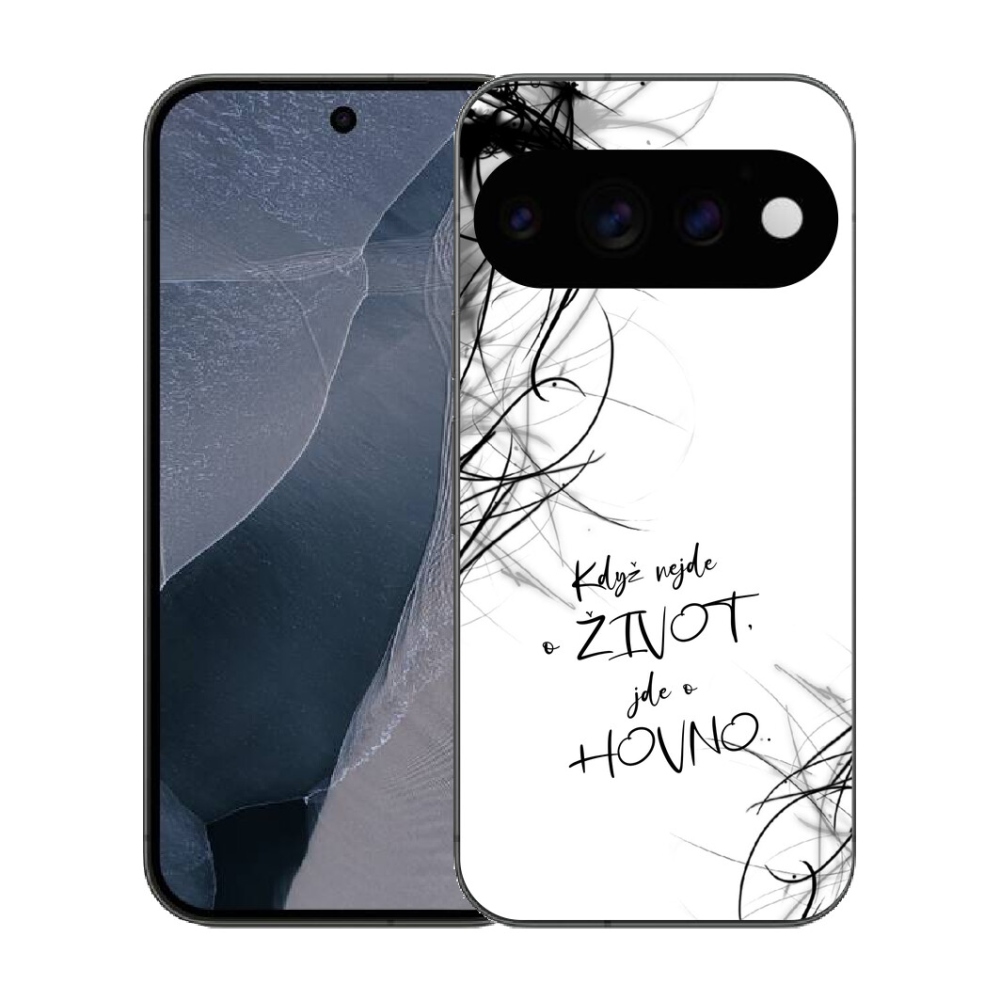 mmCase géltok a Google Pixel 11 Pro-hoz – vicces felirat, 16, fehér háttér