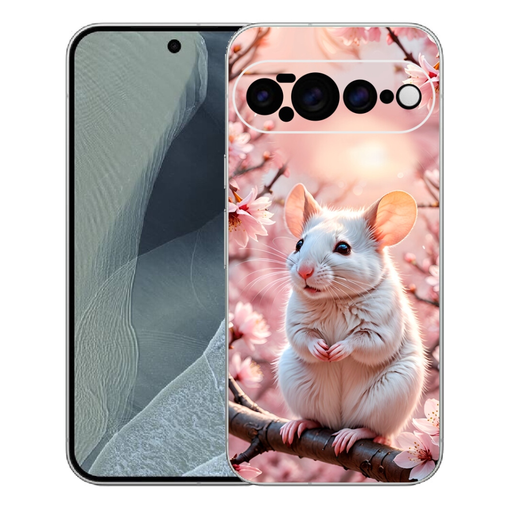 mmCase gél tok a Google Pixel 11 Pro XL-hez – fehér egér egy ágon