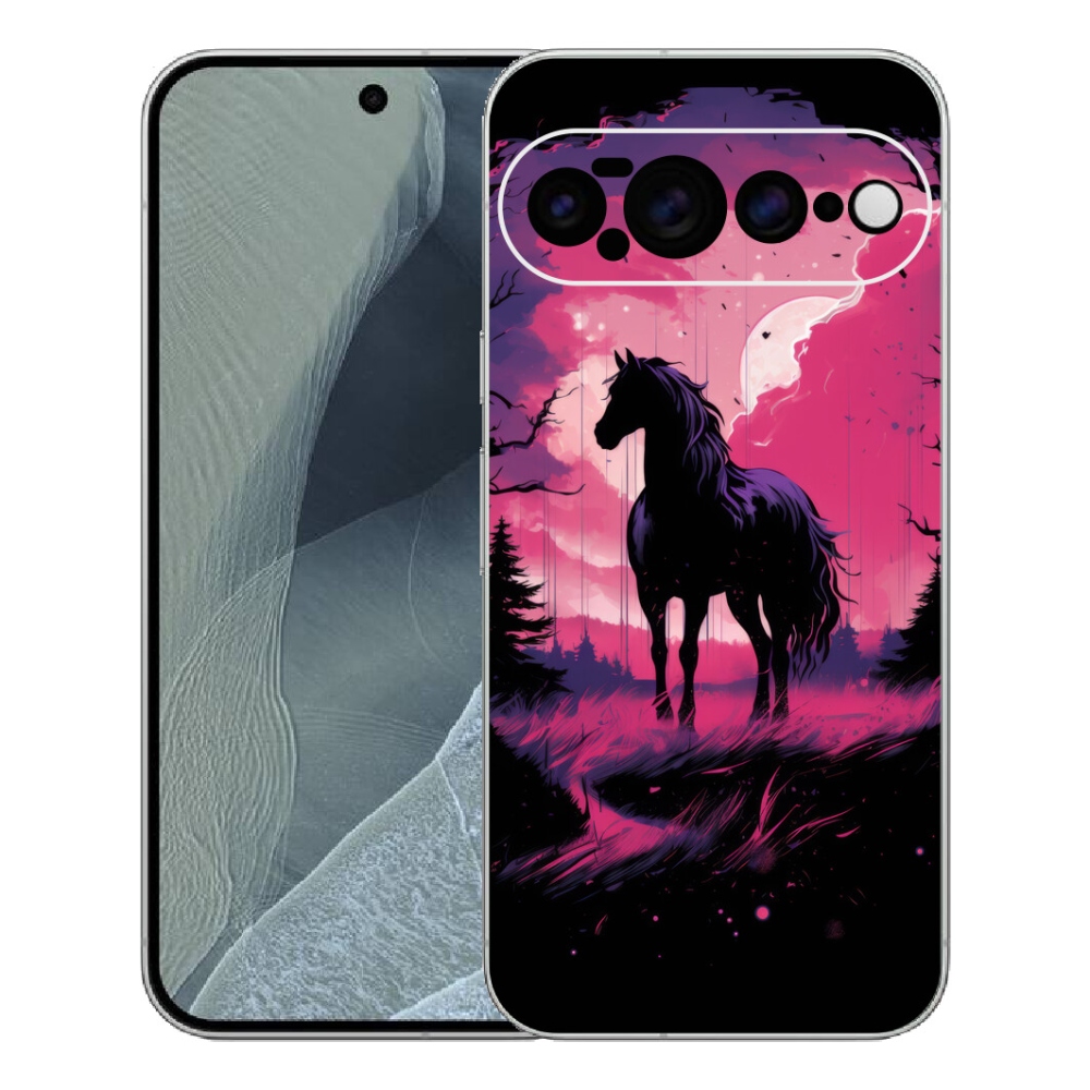 mmCase gél tok a Google Pixel 11 Pro XL-hez – fekete rajzolt ló 1