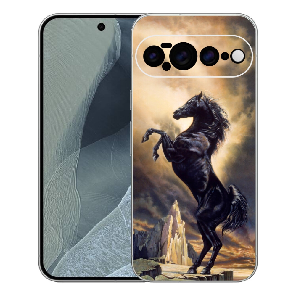 mmCase gél tok a Google Pixel 11 Pro XL-hez – fekete, rajzolt ló
