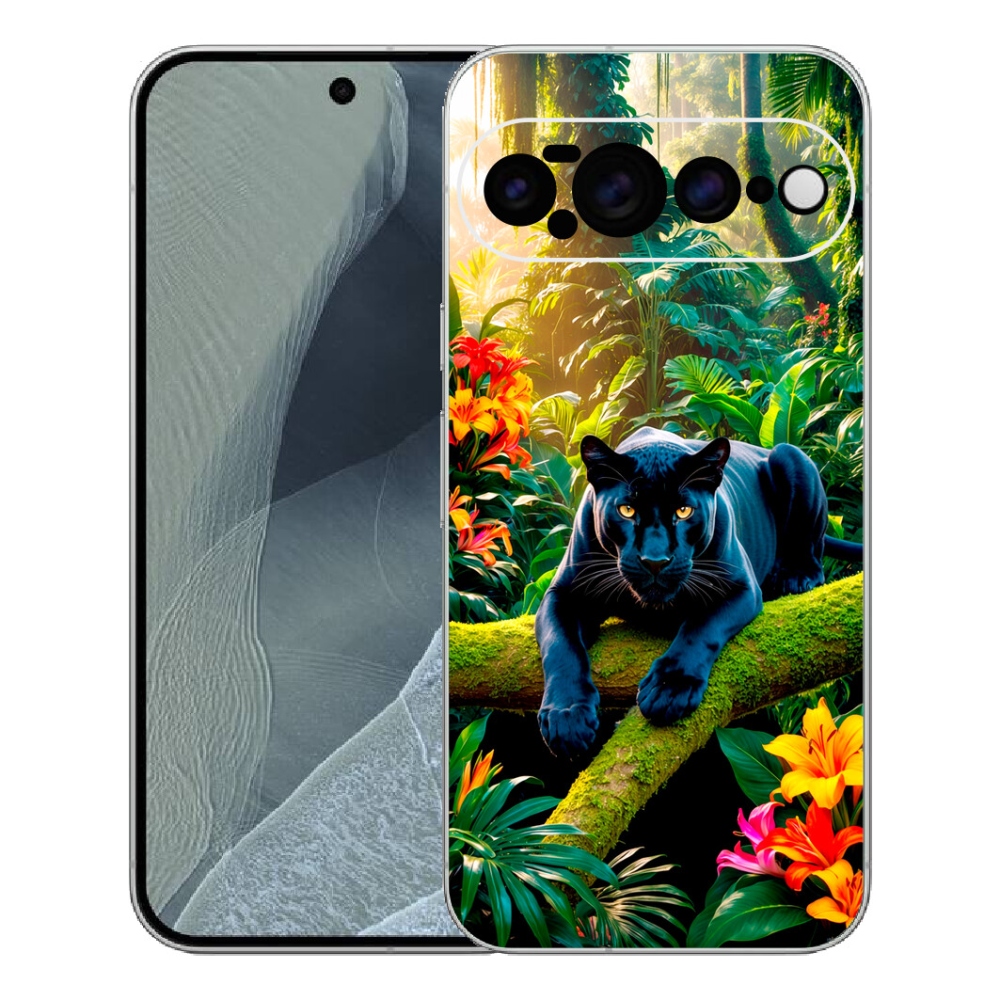 mmCase gél tok a Google Pixel 11 Pro XL-hez – fekete párduc a dzsungelben