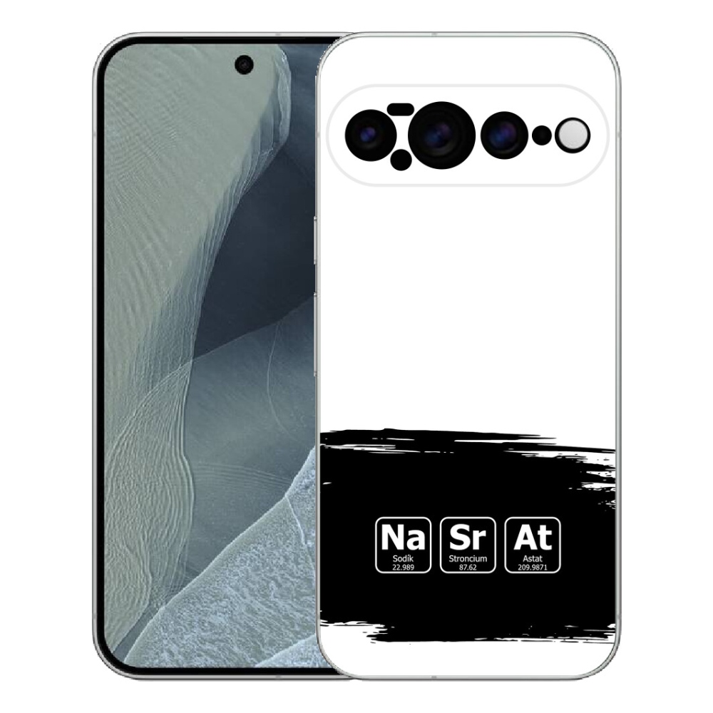 mmCase gél tok a Google Pixel 11 Pro XL-hez – kémiai elemek fekete-fehér háttérrel