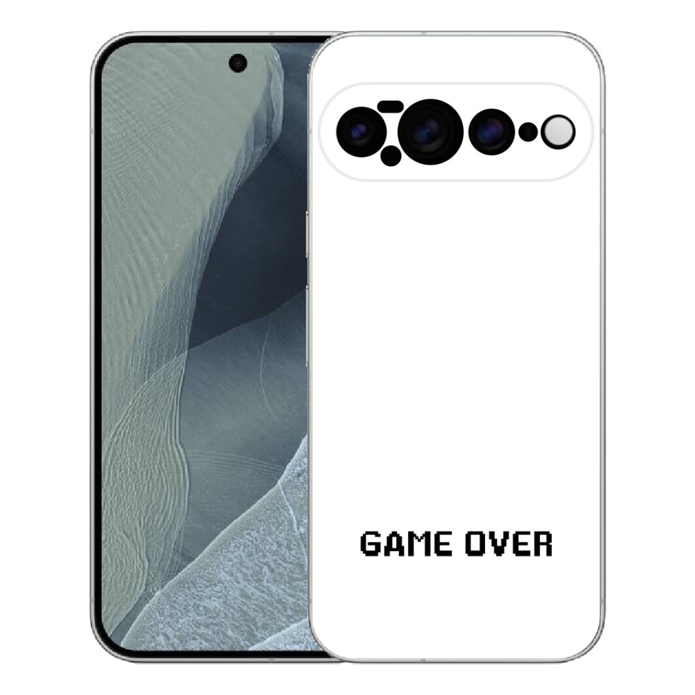 mmCase gél tok a Google Pixel 11 Pro XL-hez – „game over” fehér háttérrel