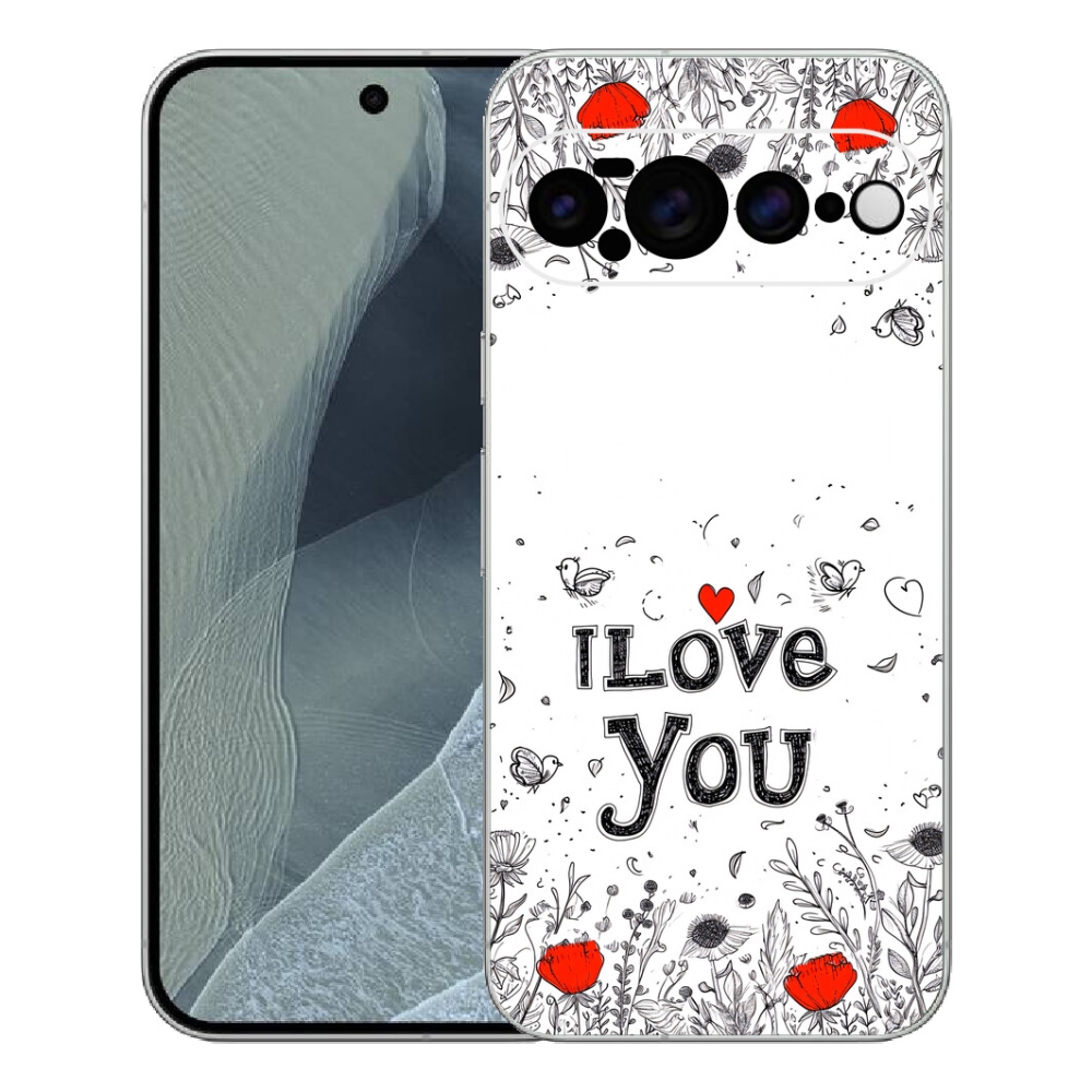 mmCase gél tok a Google Pixel 11 Pro XL-hez – „I love you” fehér háttérrel