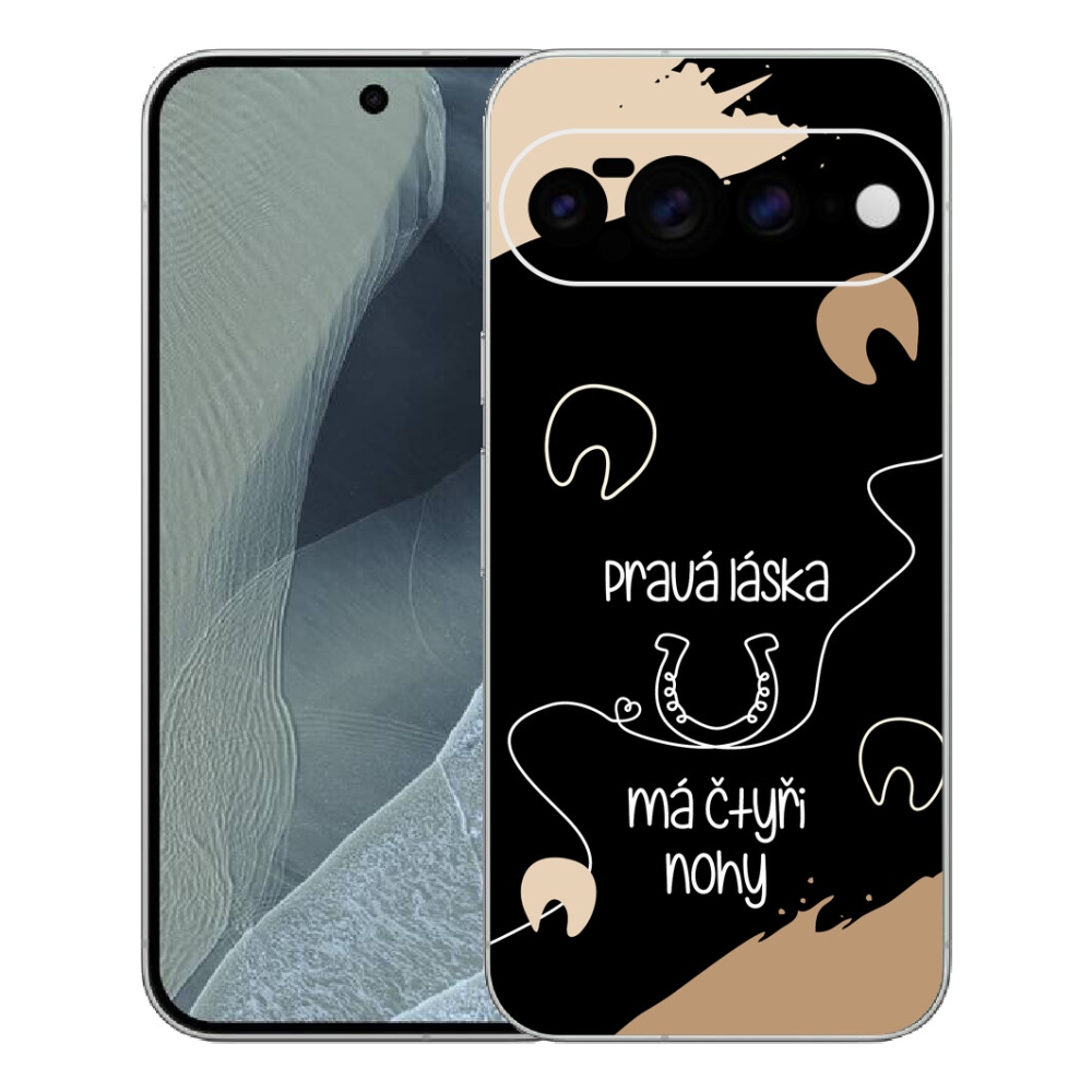 mmCase gél tok a Google Pixel 11 Pro XL-hez – ló motívum, fekete háttér