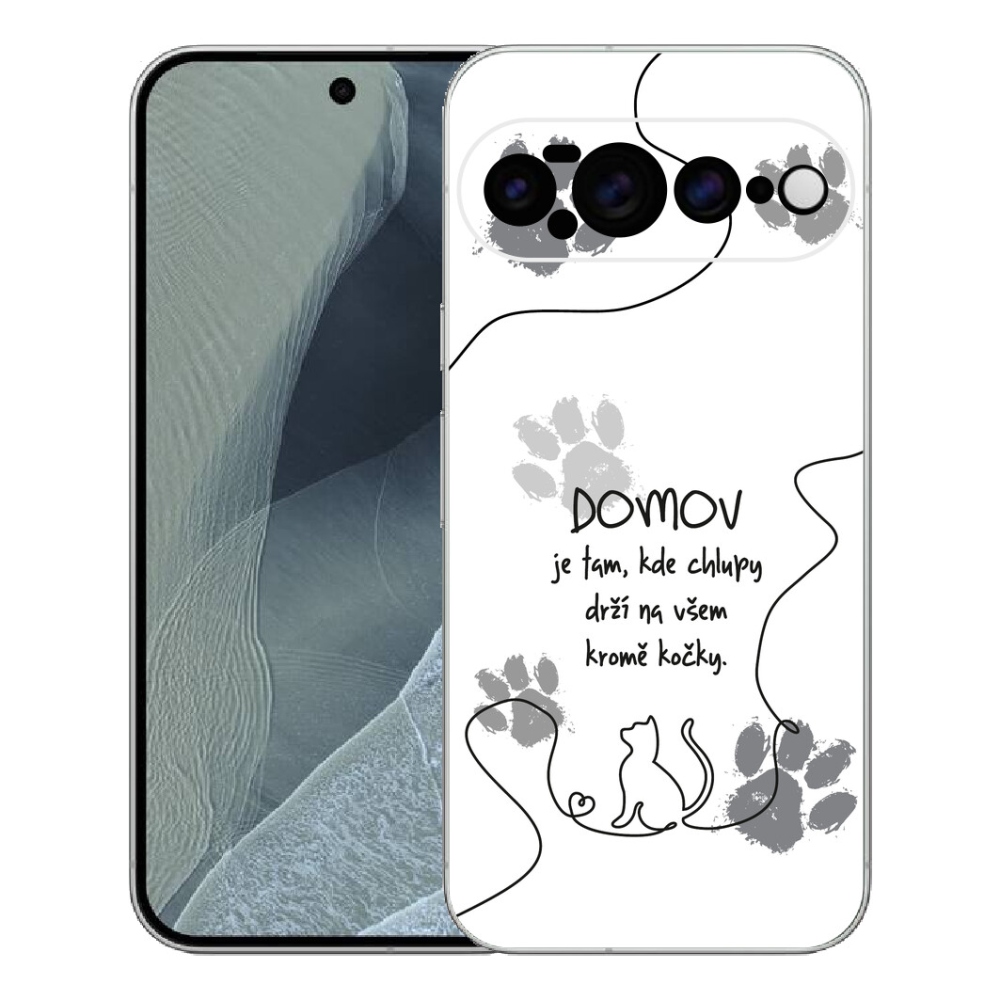 mmCase gél tok a Google Pixel 11 Pro XL-hez – macskás motívum, fehér háttér