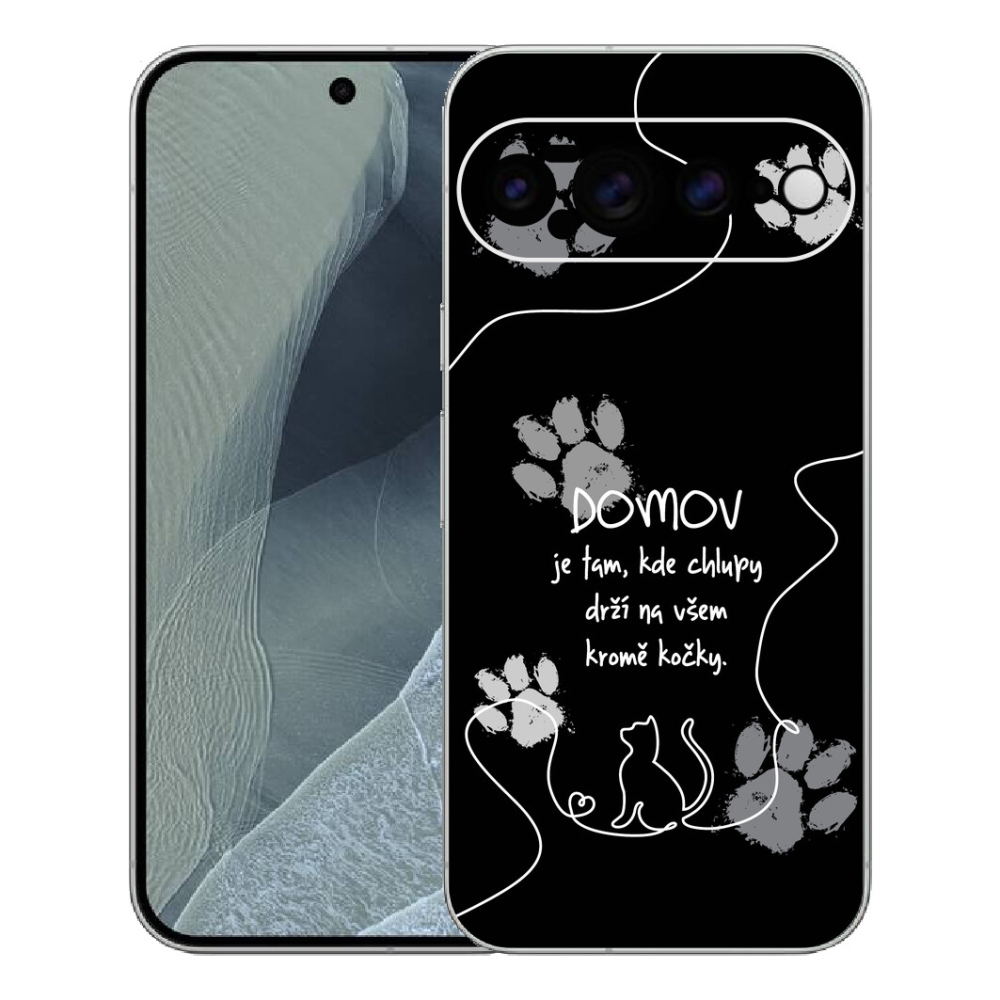 mmCase gél tok a Google Pixel 11 Pro XL-hez – macskás motívum, fekete háttér