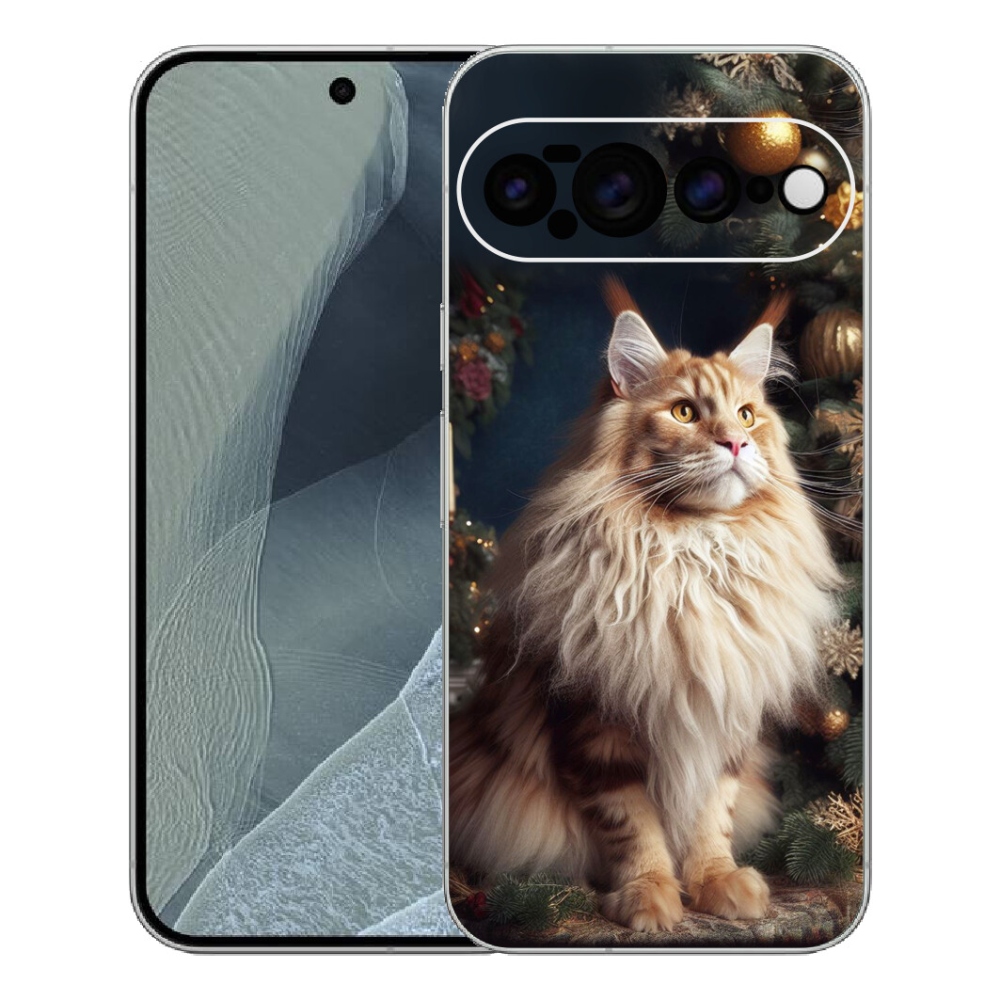 mmCase gél tok a Google Pixel 11 Pro XL-hez – macska a karácsonyfa mellett