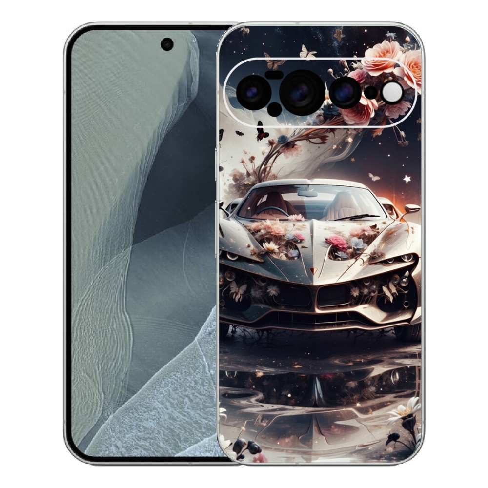 mmCase gél tok a Google Pixel 11 Pro XL-hez – virágos sportautó