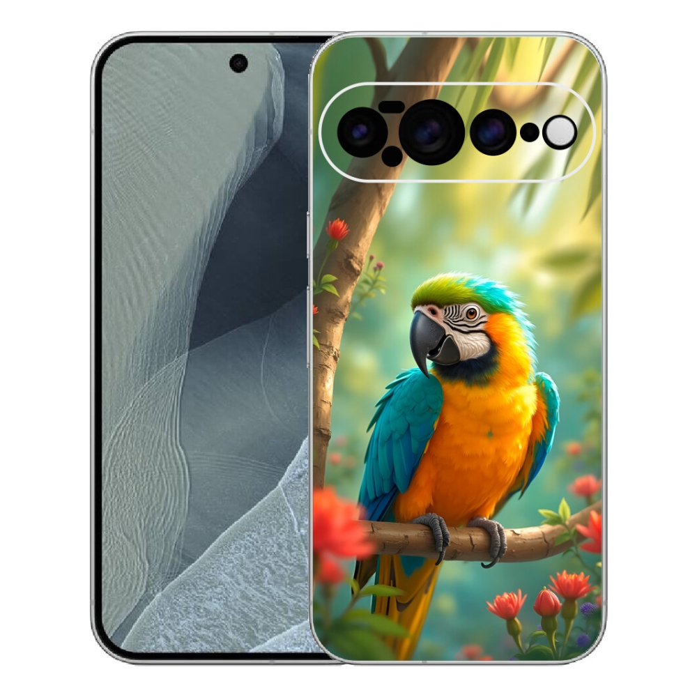 mmCase gél tok a Google Pixel 11 Pro XL-hez – kék-sárga ara papagáj