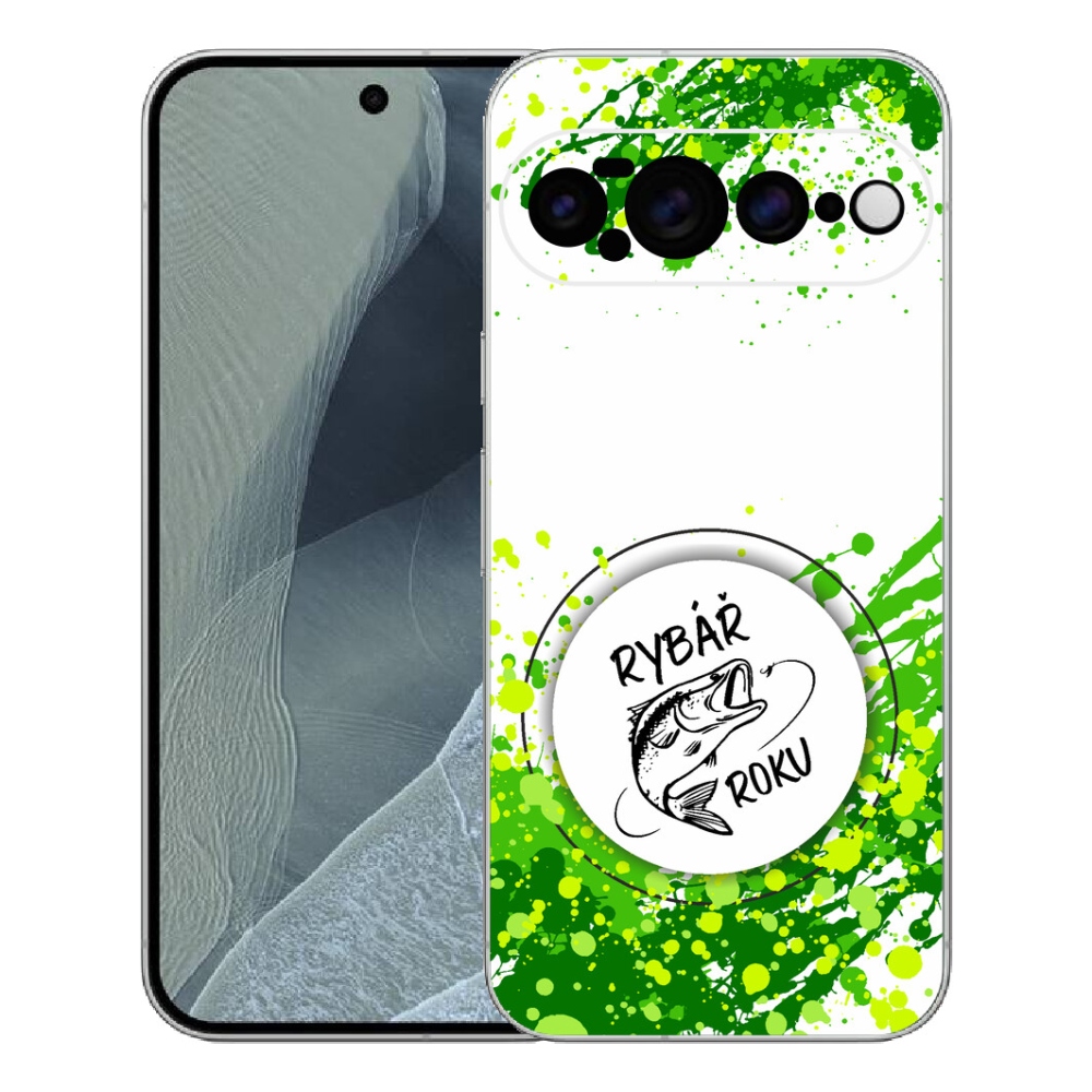 mmCase géltok a Google Pixel 11 Pro XL-hez – „Az év horgásza” fehér háttérrel