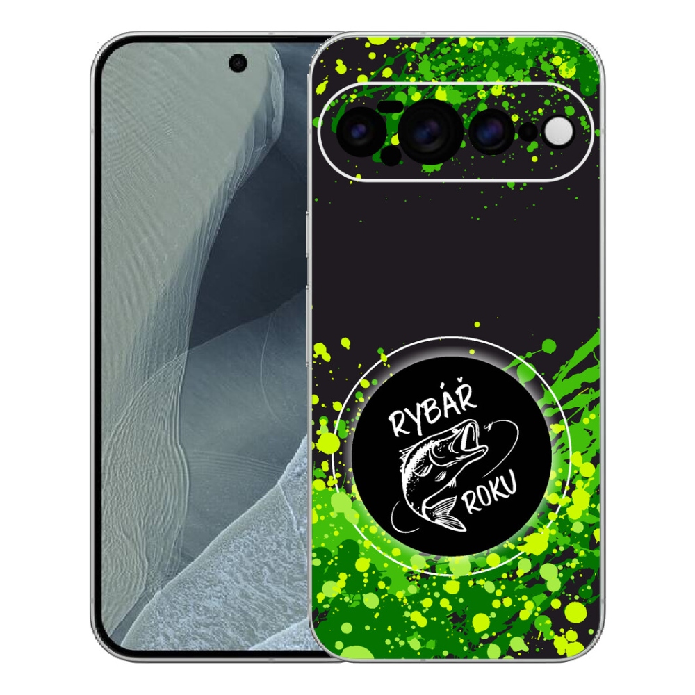 mmCase gél tok a Google Pixel 11 Pro XL-hez – „Az év horgásza” fekete háttérrel