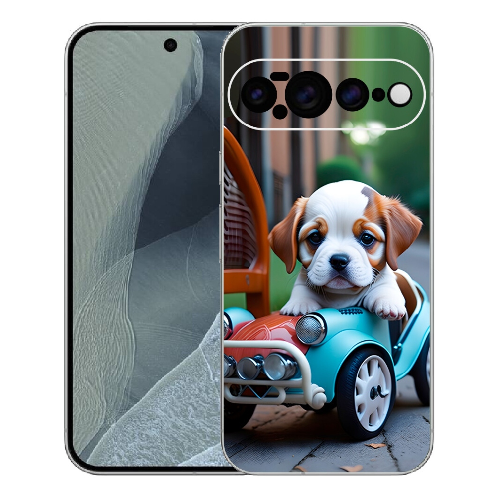 mmCase gél tok a Google Pixel 11 Pro XL-hez – kiskutya egy retro autóban