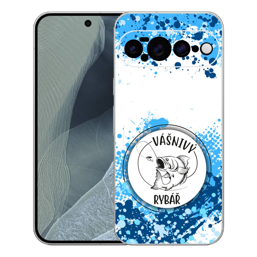 mmCase géltok a Google Pixel 11 Pro XL-hez – szenvedélyes horgász, fehér háttérrel