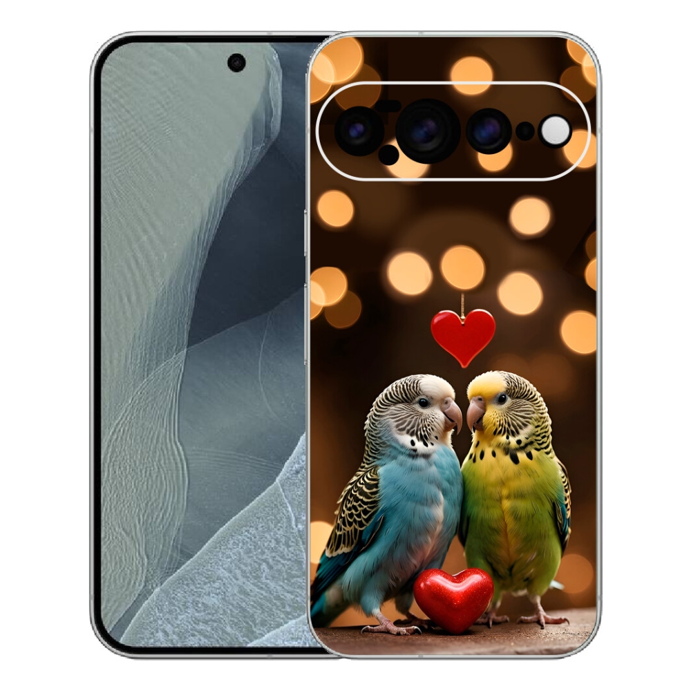mmCase géltok a Google Pixel 11 Pro XL-hez – szerelmes papagájok