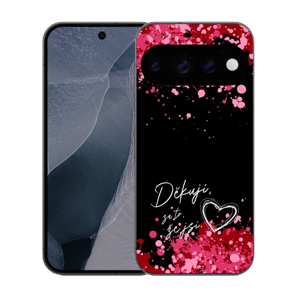 mmCase gél tok a Google Pixel 11 Pro-hoz – „In Love” felirat, fekete háttér
