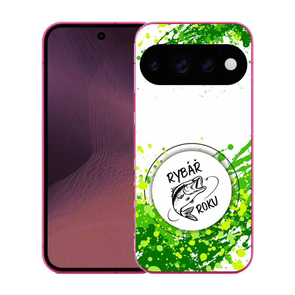 mmCase gél tok a Google Pixel 11-hez – „Az év horgásza” fehér háttérrel