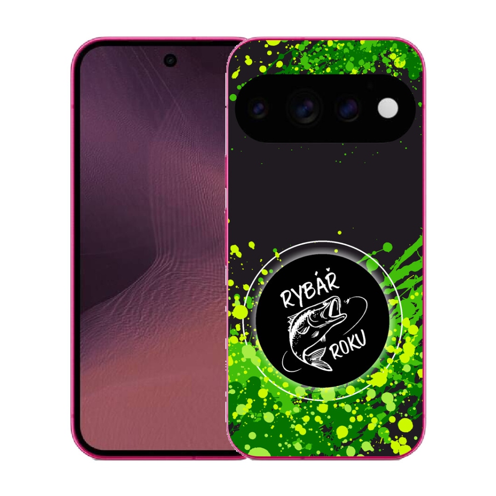 mmCase gél tok a Google Pixel 11-hez – „Az év horgásza” fekete háttérrel