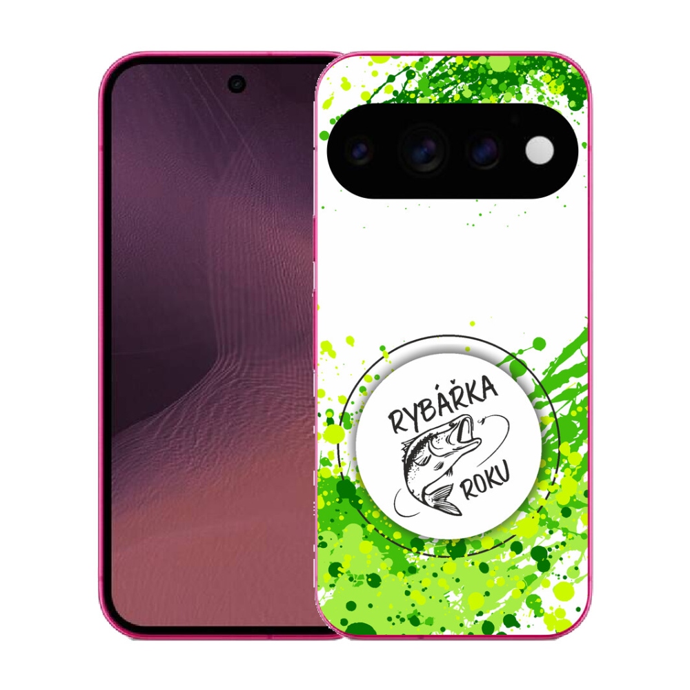 mmCase gél tok a Google Pixel 11-hez – „Az év horgásznője” fehér háttérrel
