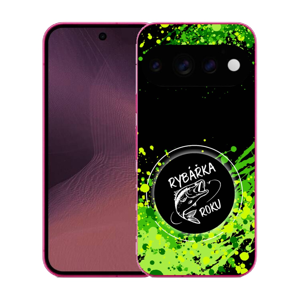 mmCase gél tok a Google Pixel 11-hez – „Az év horgásznője” fekete háttérrel