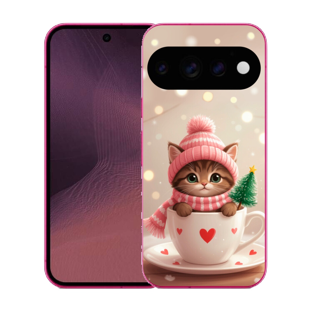 mmCase gél tok a Google Pixel 11-hez – karácsonyi cica egy csészében