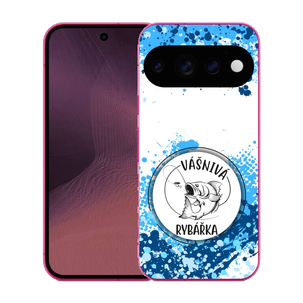mmCase gél tok a Google Pixel 11-hez – szenvedélyes horgász, fehér háttérrel