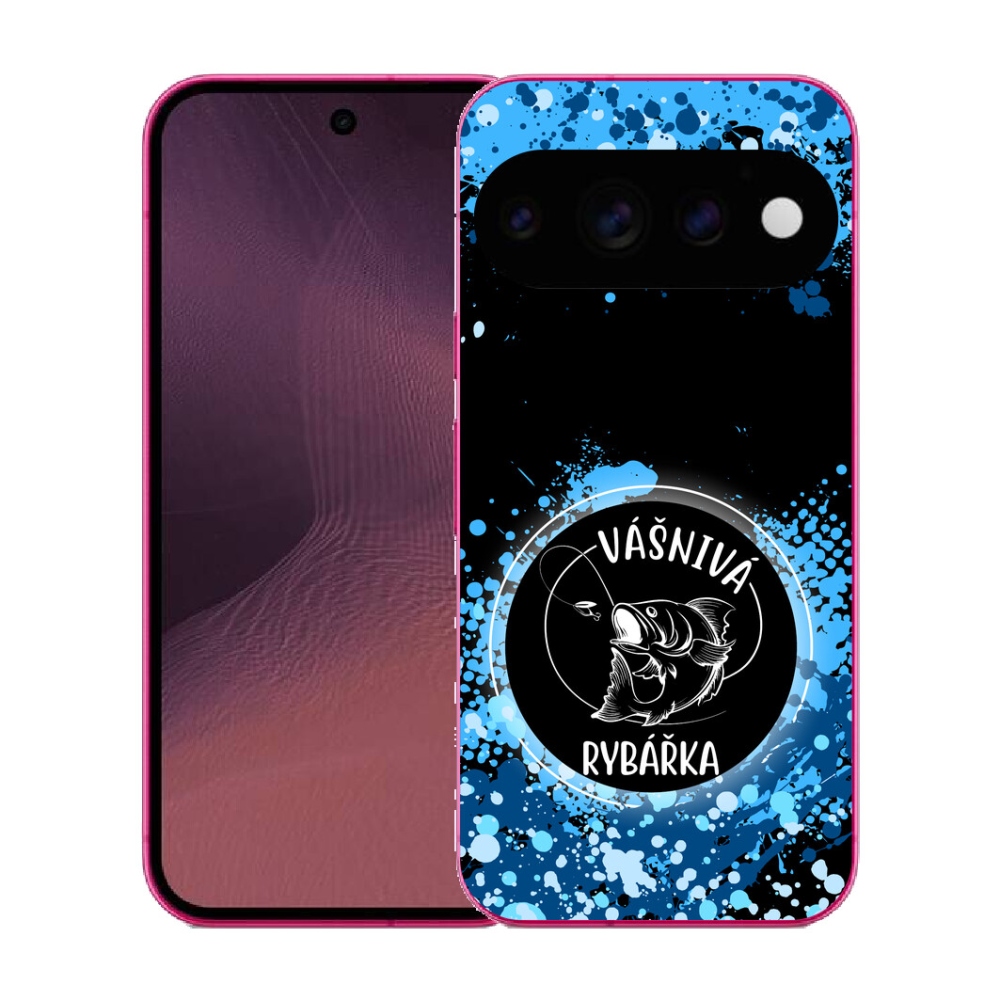 mmCase gél tok a Google Pixel 11-hez – szenvedélyes horgász, fekete háttérrel