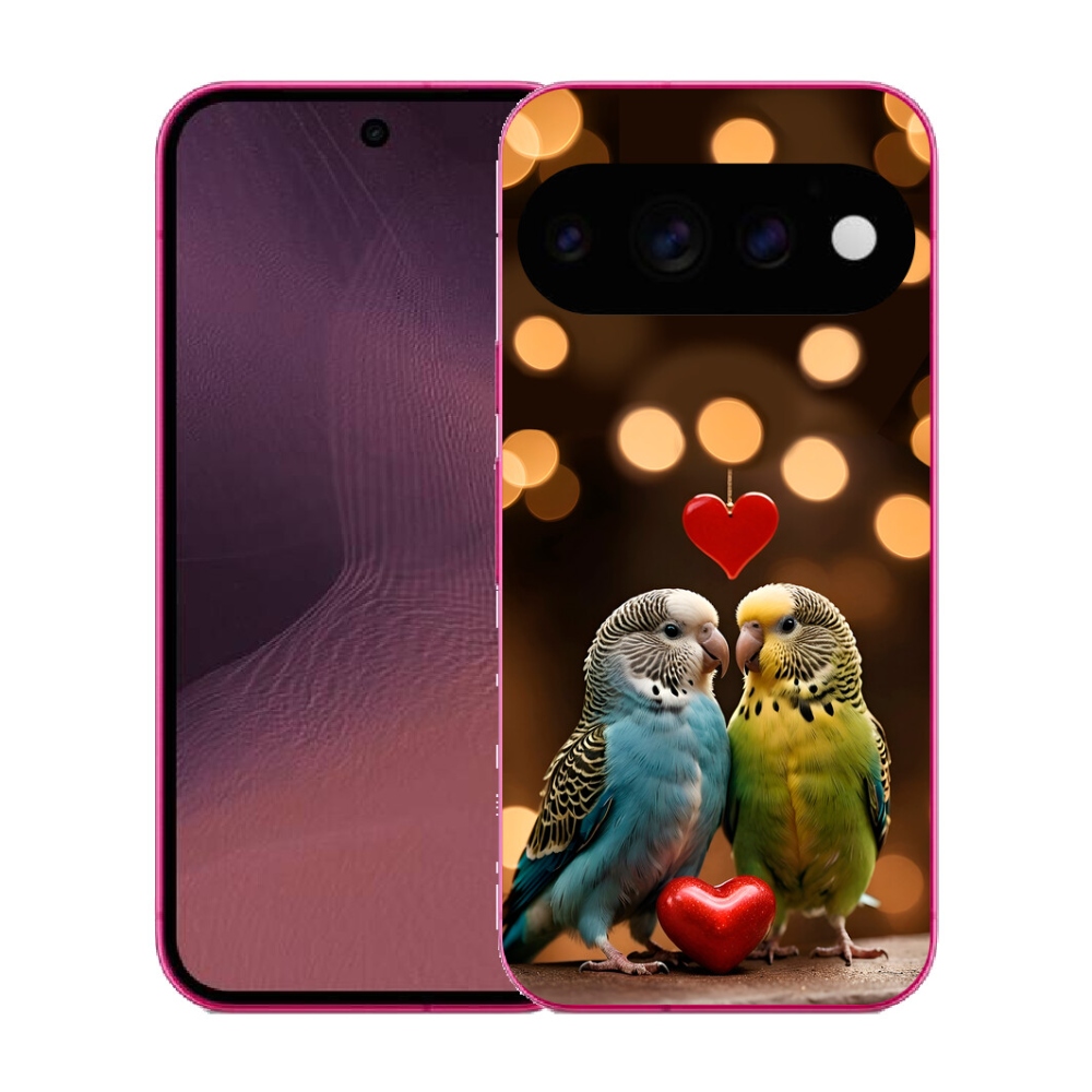 mmCase gél tok a Google Pixel 11-hez – szerelmes papagájok
