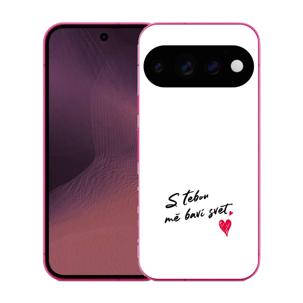 mmCase géltok a Google Pixel 11-hez – „in love” felirat, fehér háttér