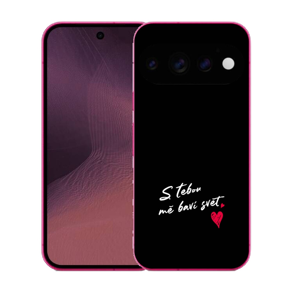 mmCase gél tok a Google Pixel 11-hez – „In Love” felirat 1, fekete háttérrel