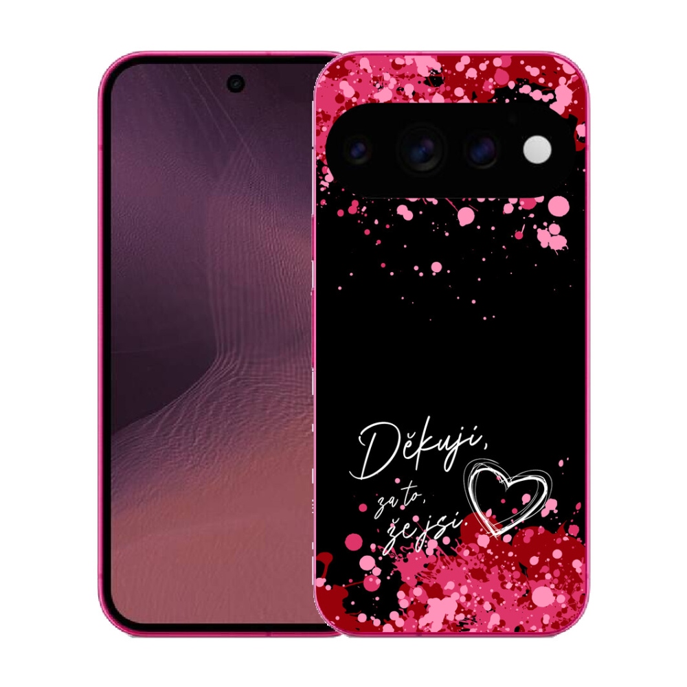mmCase gél tok a Google Pixel 11-hez – „in love” felirat, fekete háttér, 2-es változat