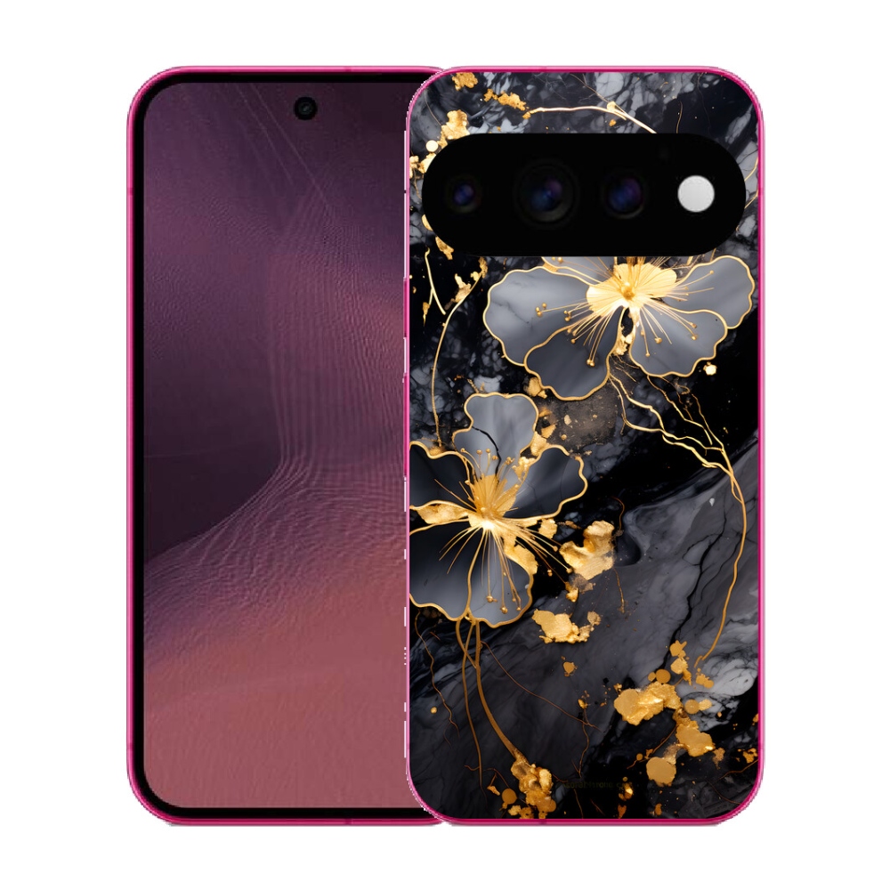 mmCase gél tok a Google Pixel 11-hez – arany virágok