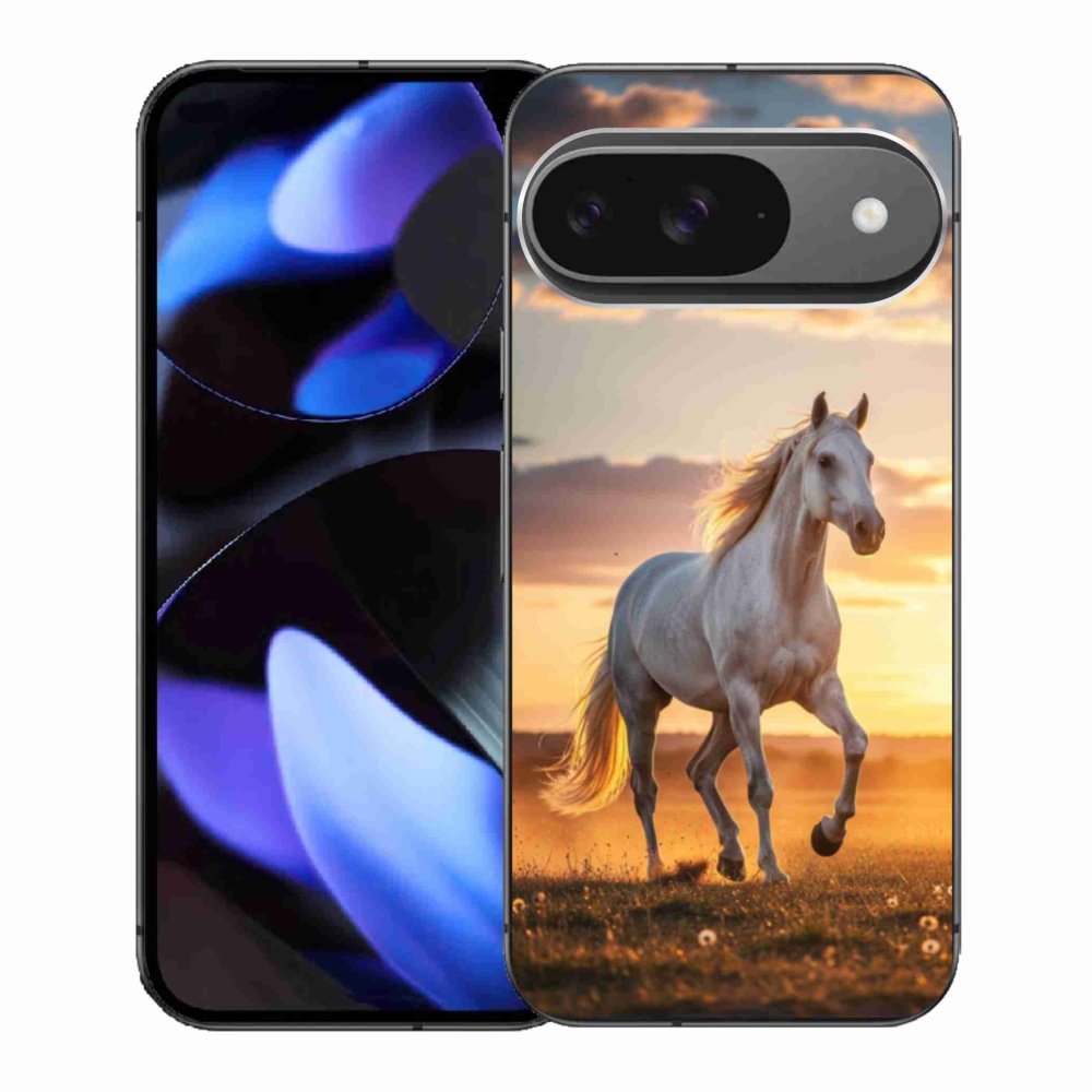 Gél borítás mmCase a Google Pixel 9-hez - futó fehér ló 2