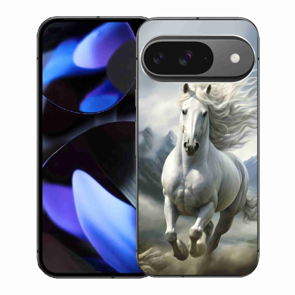 Gél borítás mmCase a Google Pixel 9-hez - futó fehér ló 3