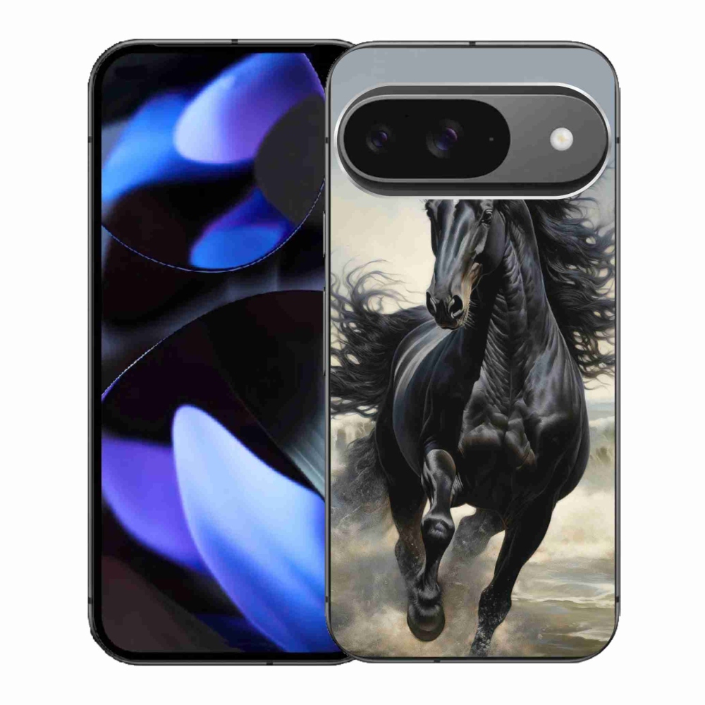 Gél borítás mmCase a Google Pixel 9-hez - futó fekete ló