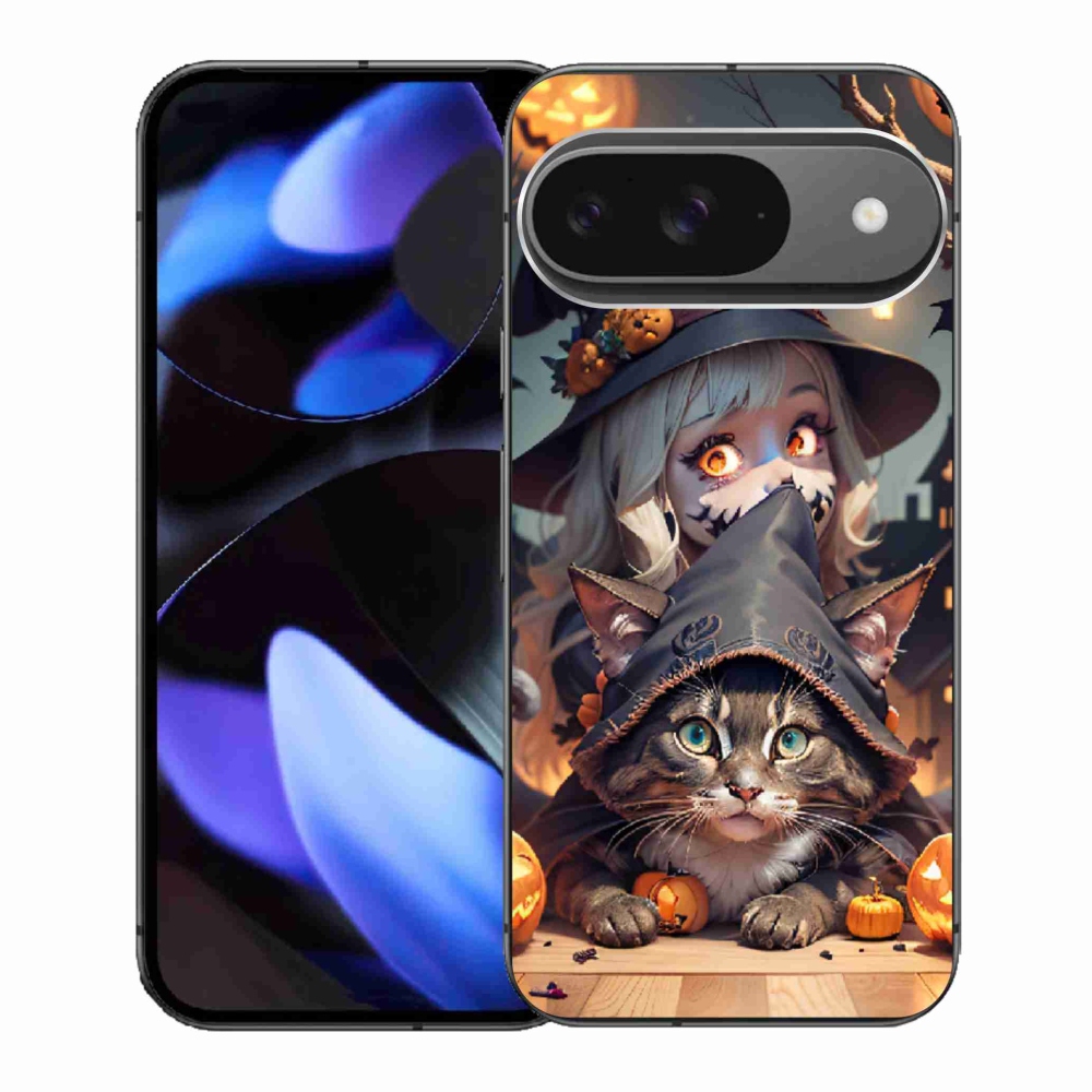 Gél borítás mmCase a Google Pixel 9-hez - boszorkány macskával