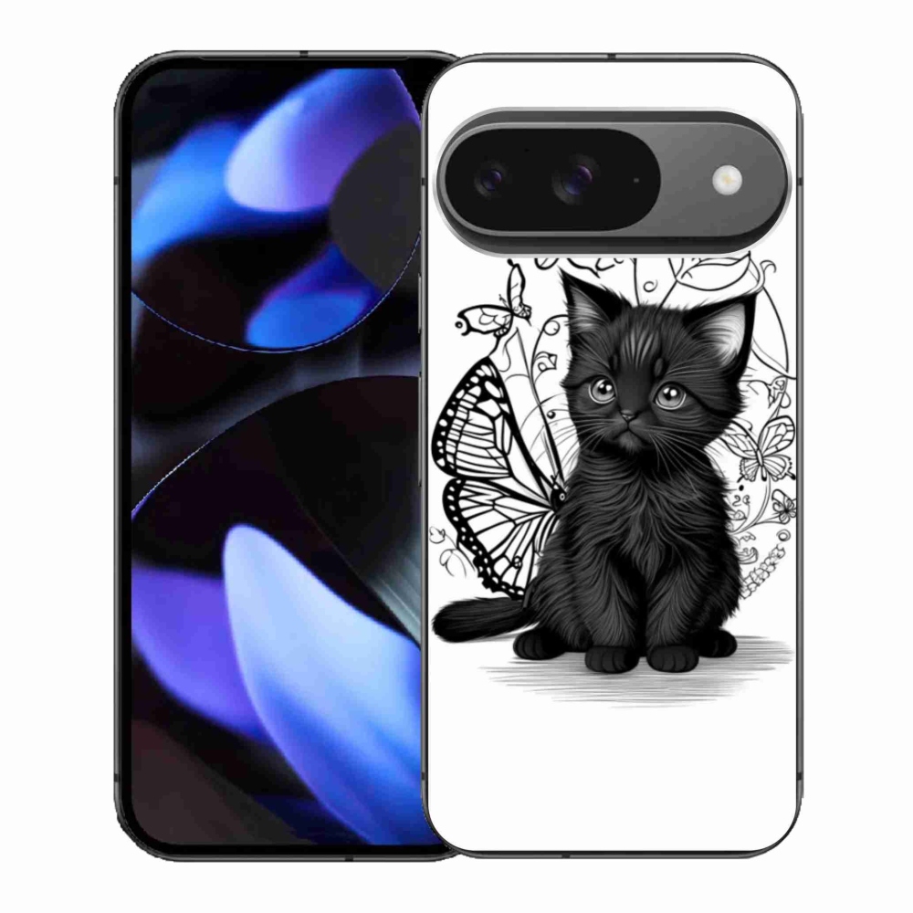 Gél borítás mmCase a Google Pixel 9-hez - fekete cica