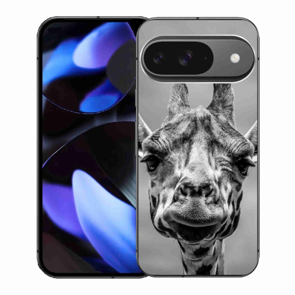 Zselés borítás mmCase a Google Pixel 9-hez - fekete-fehér zsiráf