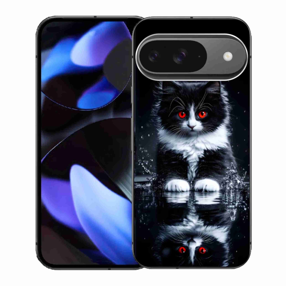 Gél borítás mmCase a Google Pixel 9-hez - fekete-fehér cica
