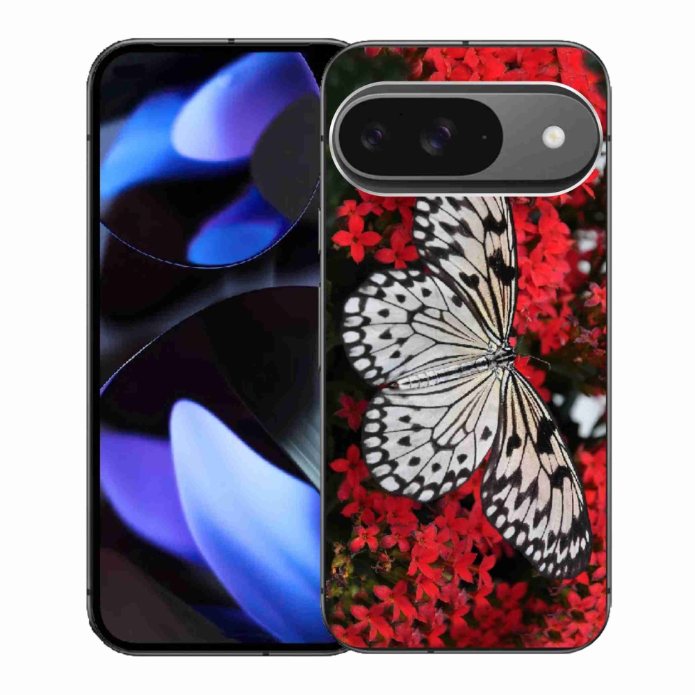 Zselés borítás mmCase a Google Pixel 9-hez - fekete-fehér pillangó 1
