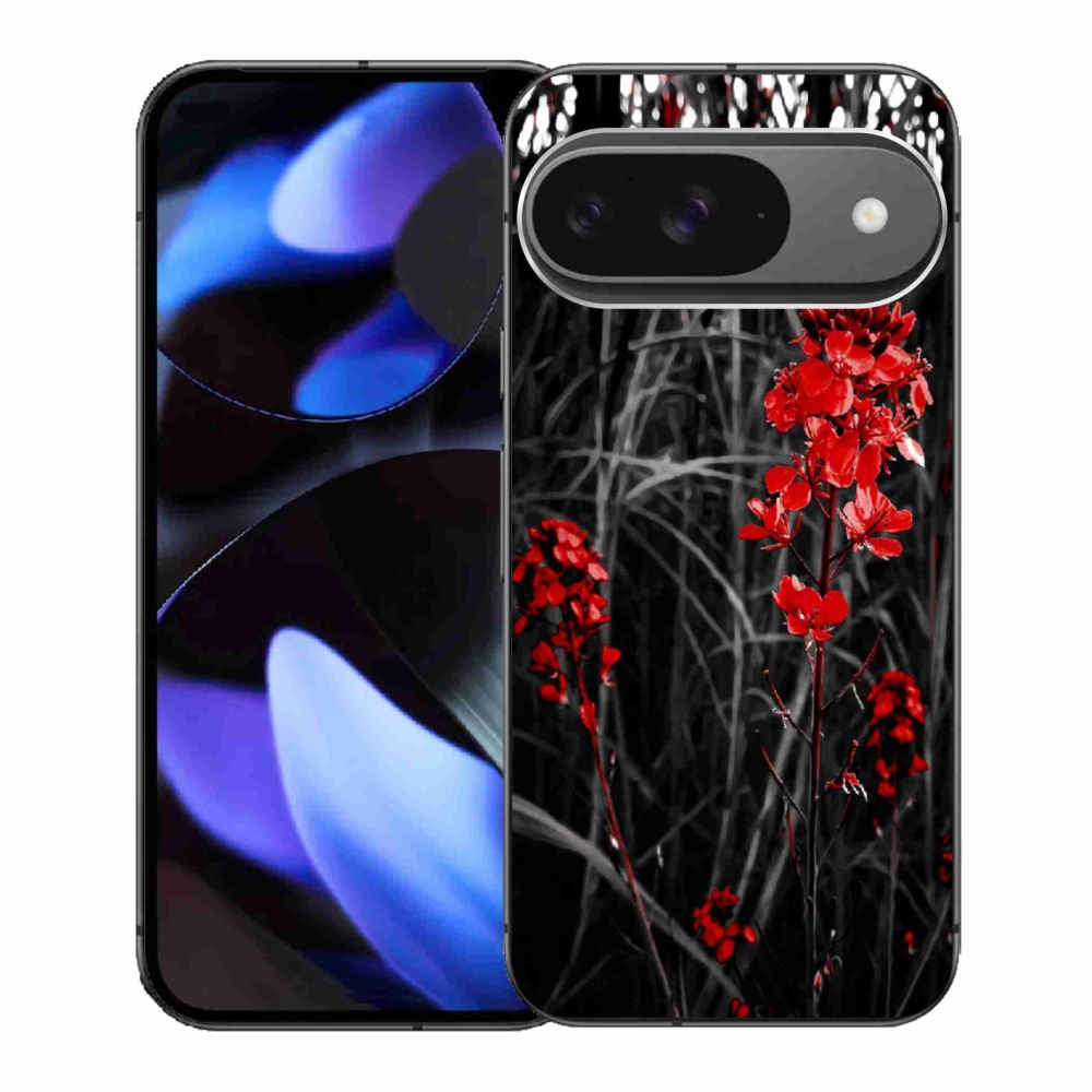 Gél borítás mmCase a Google Pixel 9 számára - piros növény