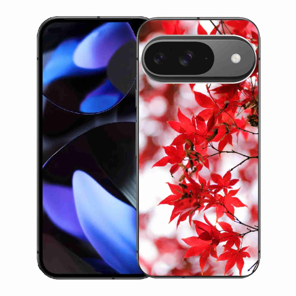 Gél borítás mmCase a Google Pixel 9-hez - piros levelek