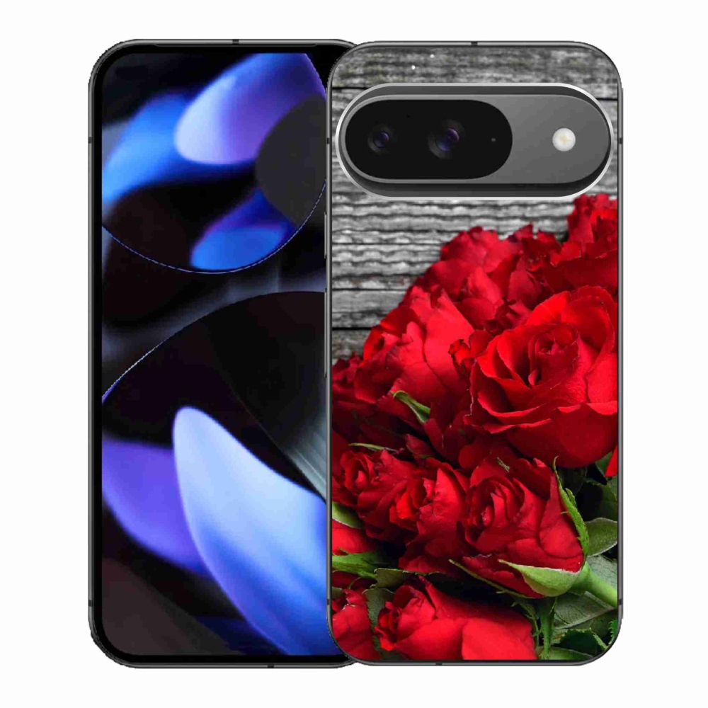 Gél borítás mmCase a Google Pixel 9-hez - piros rózsa