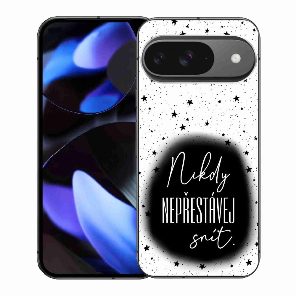 Gél borítás mmCase a Google Pixel 9-hez - Idézet 1 fekete-fehér háttérrel