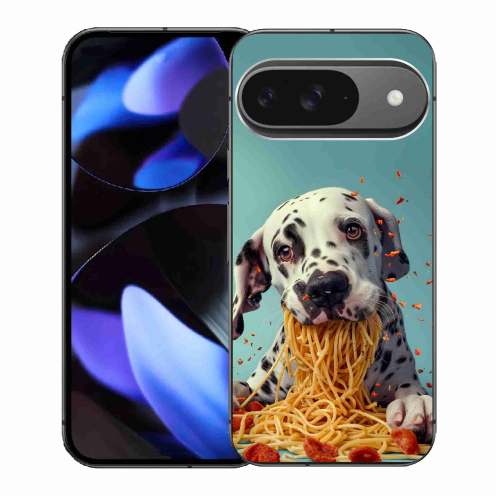 Gél borítás mmCase a Google Pixel 9-hez - Dalmata és spagetti