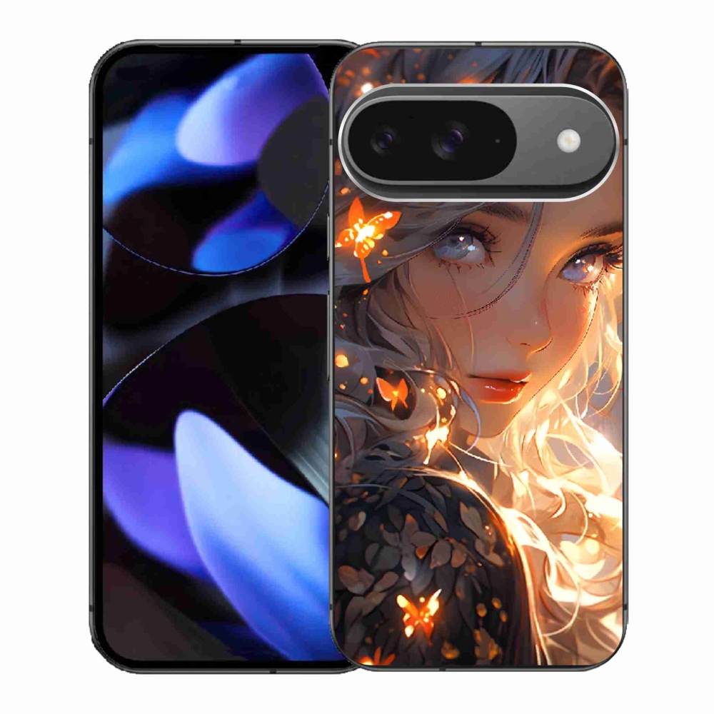 Gél borítás mmCase a Google Pixel 9-hez - lány és pillangók