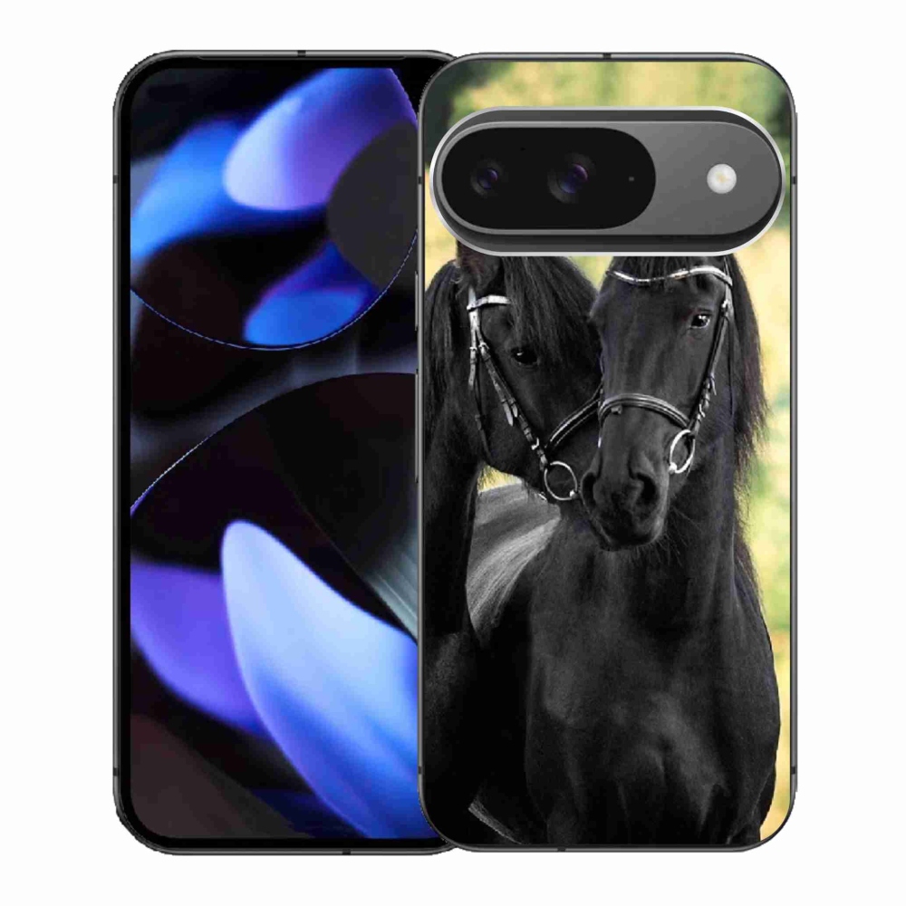 Gél borítás mmCase a Google Pixel 9-hez - két fekete ló