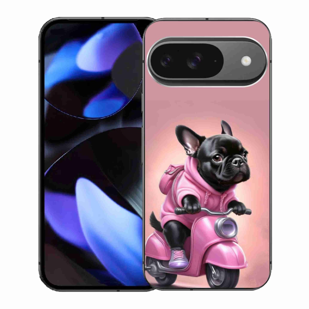 Gél borítás mmCase a Google Pixel 9-hez - Francia bulldog egy robogón